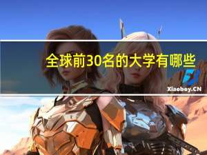 全球前30名的大学有哪些