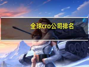 全球cro公司排名