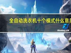 全自动洗衣机十个模式什么意思