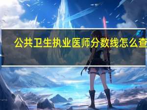 公共卫生执业医师分数线怎么查分