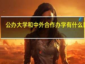 公办大学和中外合作办学有什么区别