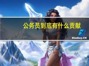 公务员到底有什么贡献