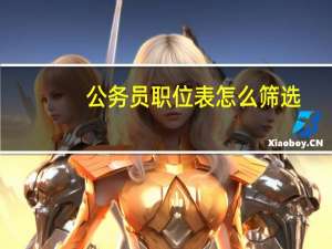公务员职位表怎么筛选