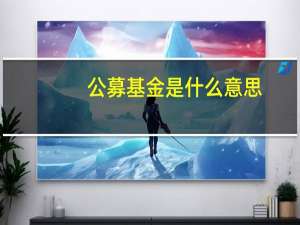 公募基金是什么意思