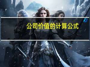 公司价值的计算公式