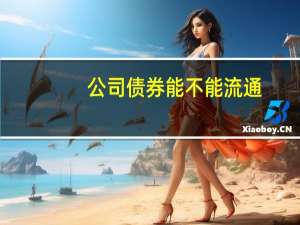 公司债券能不能流通