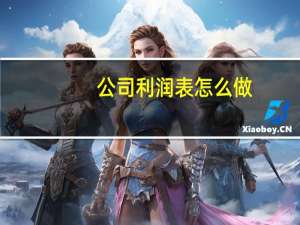 公司利润表怎么做