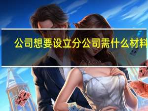 公司想要设立分公司需什么材料呢