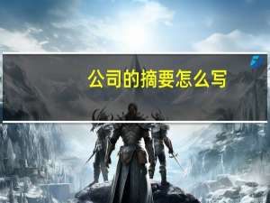 公司的摘要怎么写