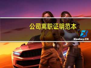 公司离职证明范本