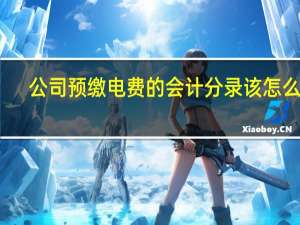 公司预缴电费的会计分录该怎么做