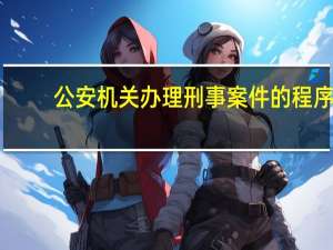 公安机关办理刑事案件的程序