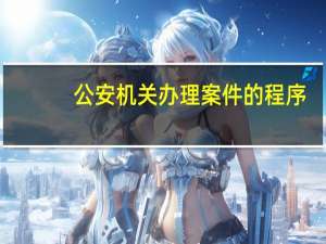 公安机关办理案件的程序