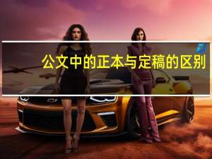 公文中的正本与定稿的区别