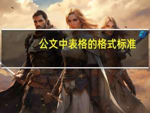 公文中表格的格式标准