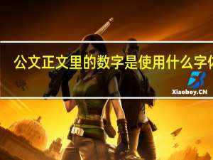 公文正文里的数字是使用什么字体呢