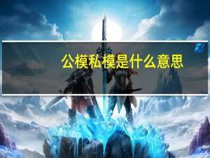 公模私模是什么意思
