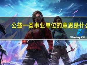公益一类事业单位的意思是什么