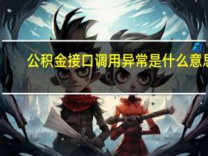 公积金接口调用异常是什么意思