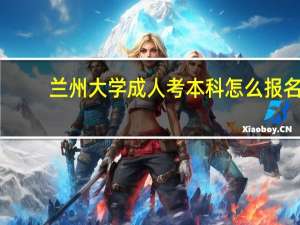 兰州大学成人考本科怎么报名