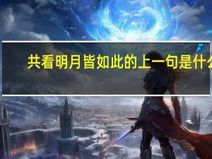 共看明月皆如此的上一句是什么