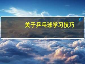 关于乒乓球学习技巧