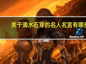 关于滴水石穿的名人名言有哪些