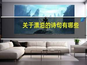 关于漂泊的诗句有哪些