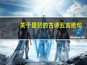 关于琵琶的古诗五言绝句