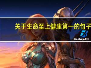 关于生命至上健康第一的句子