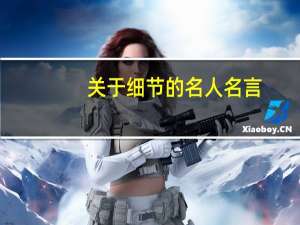关于细节的名人名言