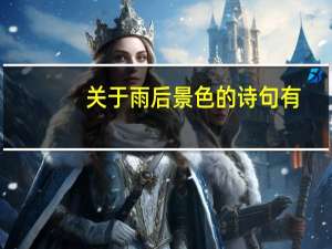 关于雨后景色的诗句有