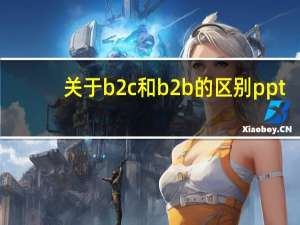 关于b2c和b2b的区别ppt