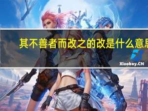 其不善者而改之的改是什么意思