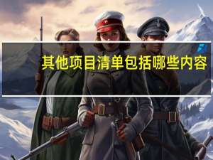 其他项目清单包括哪些内容