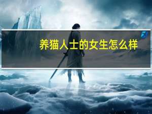 养猫人士的女生怎么样