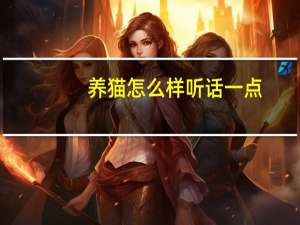 养猫怎么样听话一点