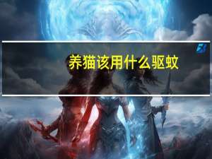 养猫该用什么驱蚊