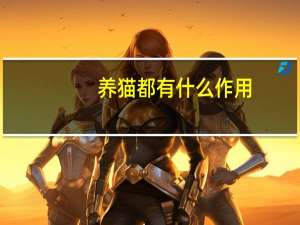 养猫都有什么作用