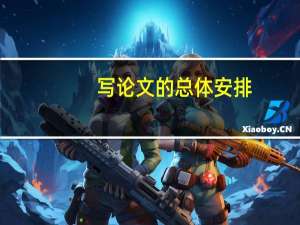 写论文的总体安排