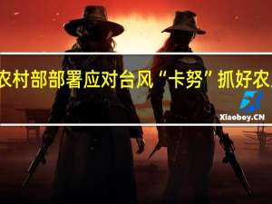 农业农村部部署应对台风“卡努”抓好农业防汛减灾