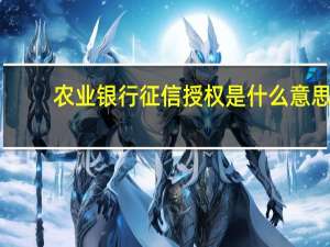 农业银行征信授权是什么意思