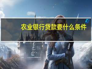 农业银行贷款要什么条件