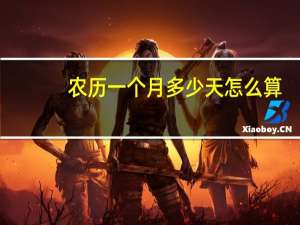 农历一个月多少天怎么算