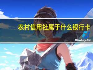 农村信用社属于什么银行卡
