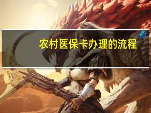 农村医保卡办理的流程