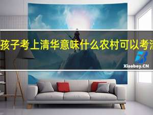 农村孩子考上清华意味什么 农村可以考清华北大吗