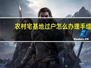 农村宅基地过户怎么办理手续