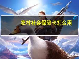 农村社会保障卡怎么用