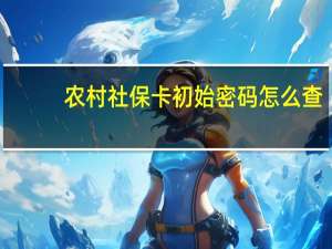 农村社保卡初始密码怎么查